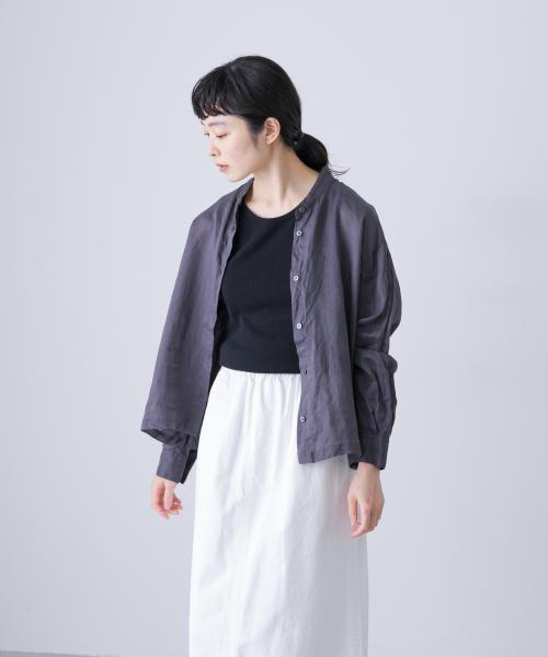 ラミースタンドカラーショートシャツ