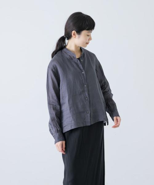 ラミースタンドカラーショートシャツ