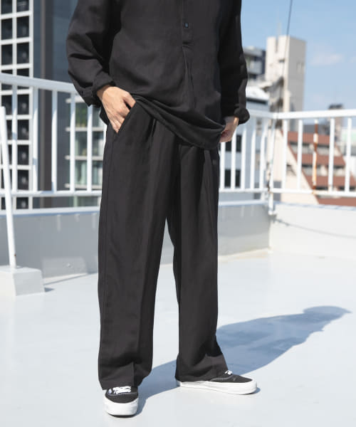 Linen Blend Tapered Pants
