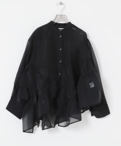 RUMCHE　Sheer Gathered Blouse
