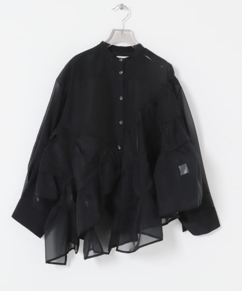 RUMCHE　Sheer Gathered Blouse