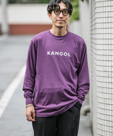 モテ系メンズファッション|KANGOL　ロゴプリント長袖Tシャツ A