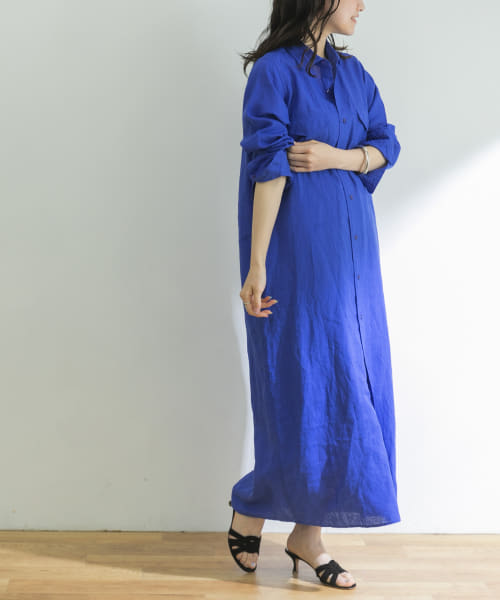 TICCA　リネンダブルポケットロングシャツ