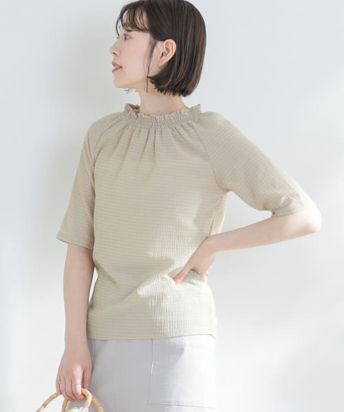 F by ROSSO　ヨウリュウシャーリングネックTシャツ