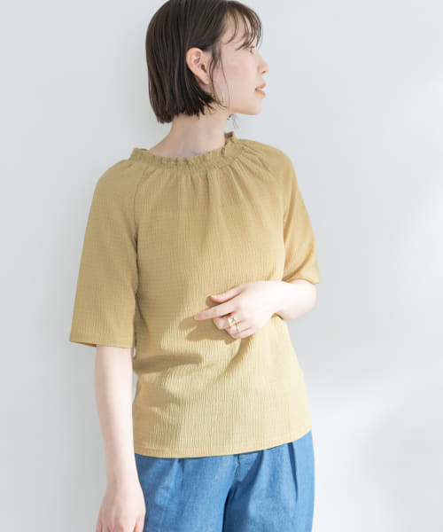F by ROSSO　ヨウリュウシャーリングネックTシャツ