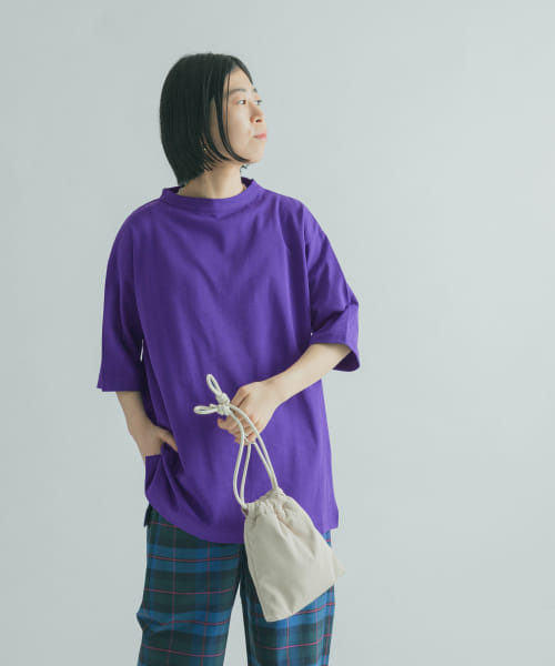 FORK&SPOON　ボトルネック5分袖チュニック