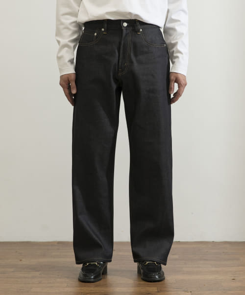 スーピマ DENIM PANTSワイド #BOB by SHIOTA