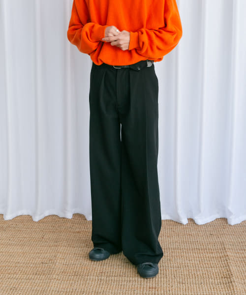 Couleur Meler なかじ　フラップ付きストレートスラックス