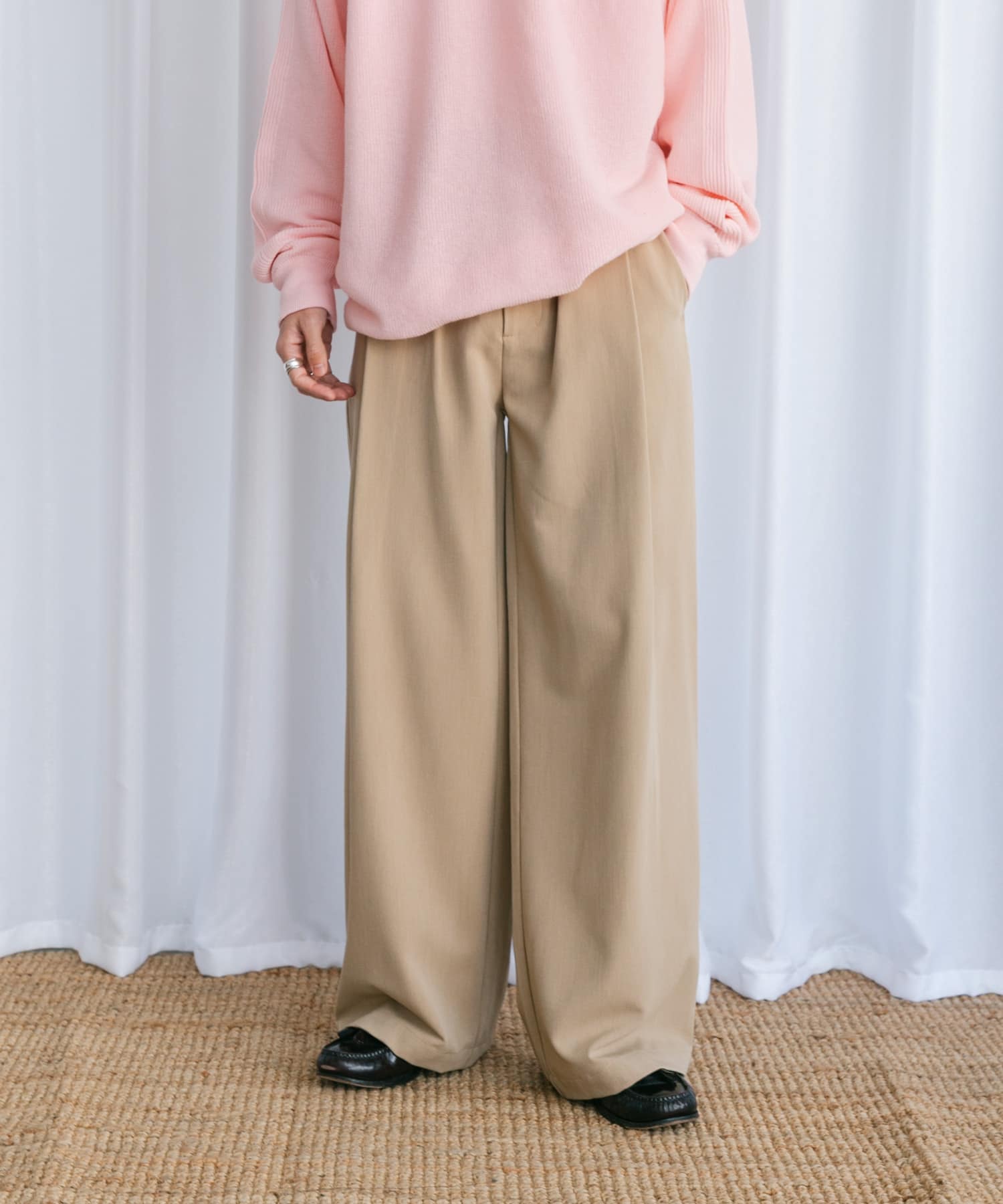 Couleur Meler なかじ フラップ付きストレートスラックス[EC34
