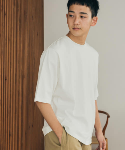 FORK&SPOON　クルーネック5分袖Tシャツ