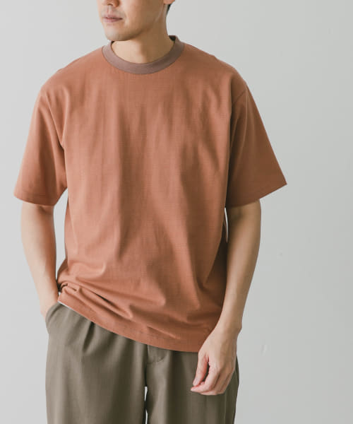 ミジンボーダークルーネックショートスリーブタフTシャツ
