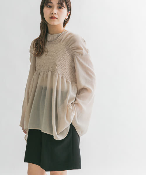 シャーリングシアーブラウス