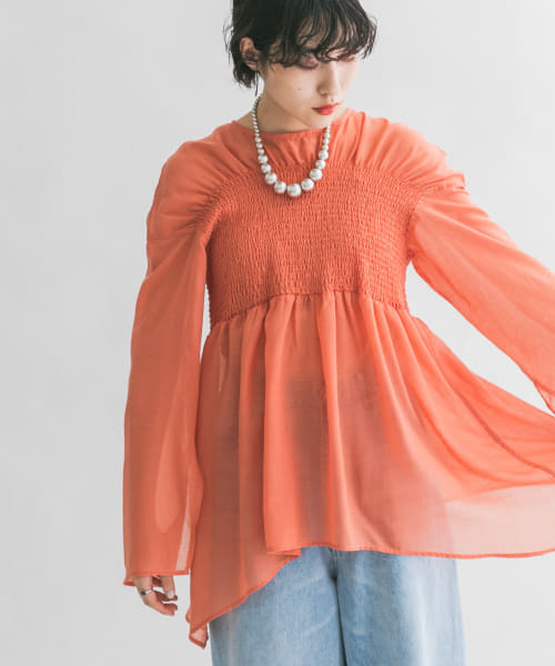 シャーリングシアーブラウス