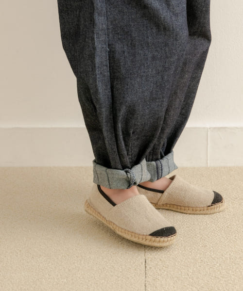 LA CADENA　LINEN SLIP ON ESPADRILLES