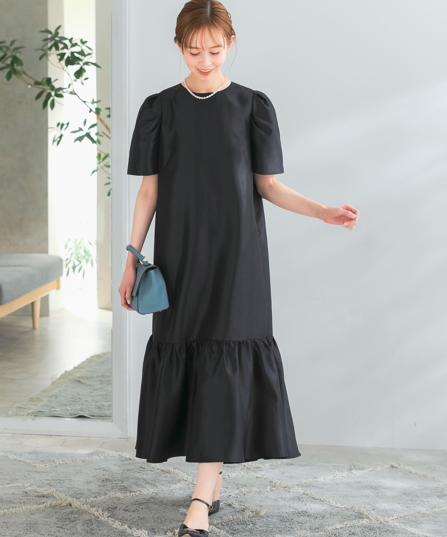 ペプラムヘムシャンタンドレス[RA35-28C507]｜URBAN