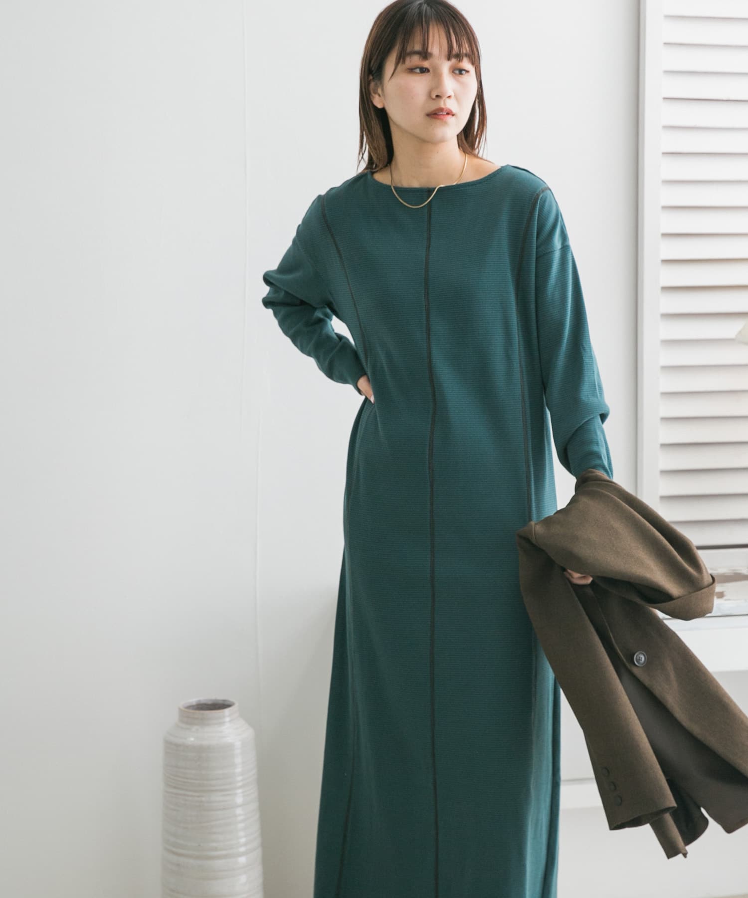 KateRuber マキシワンピース グレーボーダー×ブラック M-L