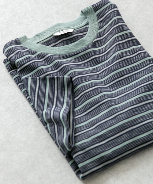 スラブボーダーショートスリーブTシャツ