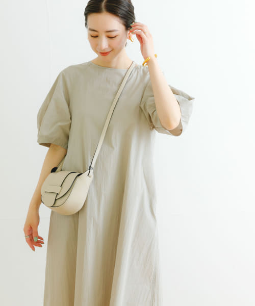 『WEB限定』綿ナイロンランタンスリーブワンピース