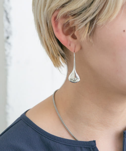 silver925 ドロップロングピアス