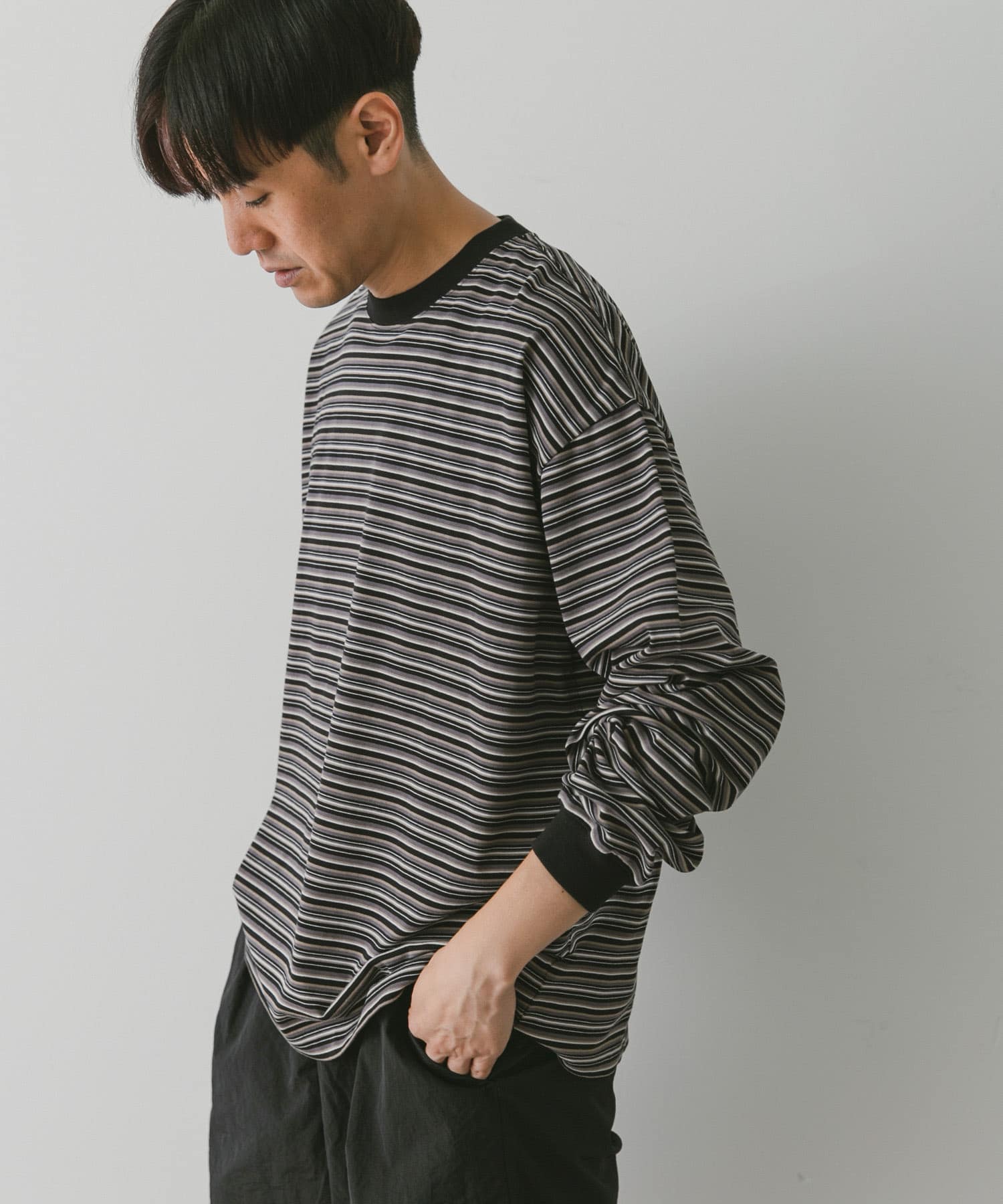 マルチボーダーロングスリーブTシャツ[DR36-11X601]｜URBAN