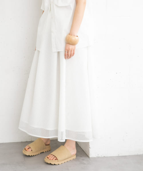 メッシュタックフレアスカート