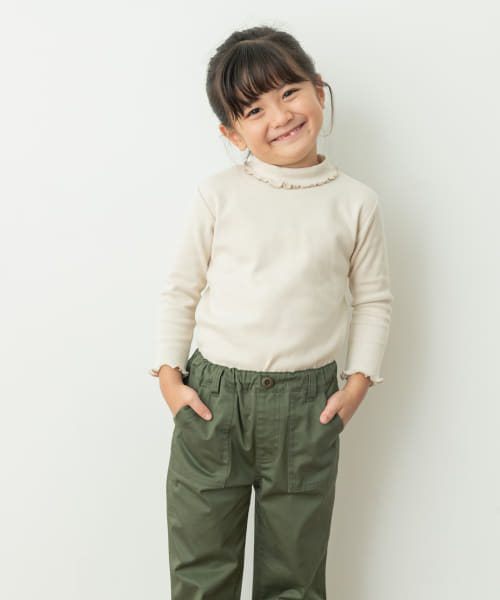 『WEB/一部店舗限定サイズ』メローフリルリブタートルネックTシャツ(KIDS)