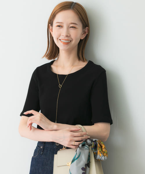 コンパクトコットンリブTシャツ