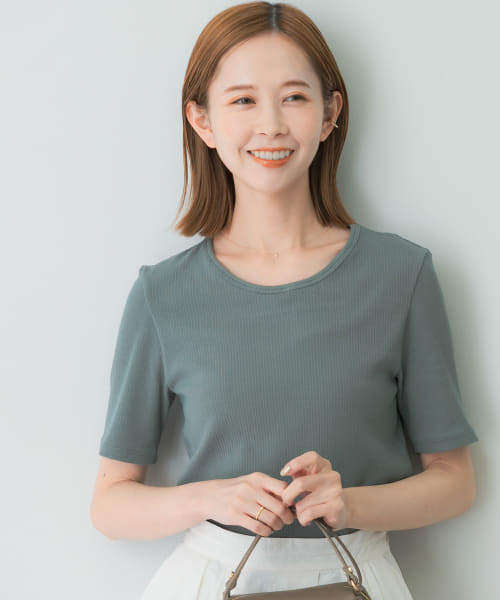 コンパクトコットンリブTシャツ
