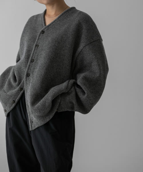 crepuscule　Moss Stitch V-Neck Cardigan
