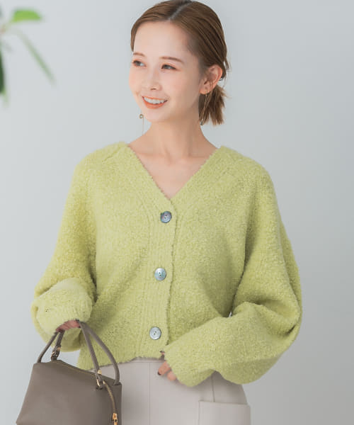 ブークレショートカーディガン