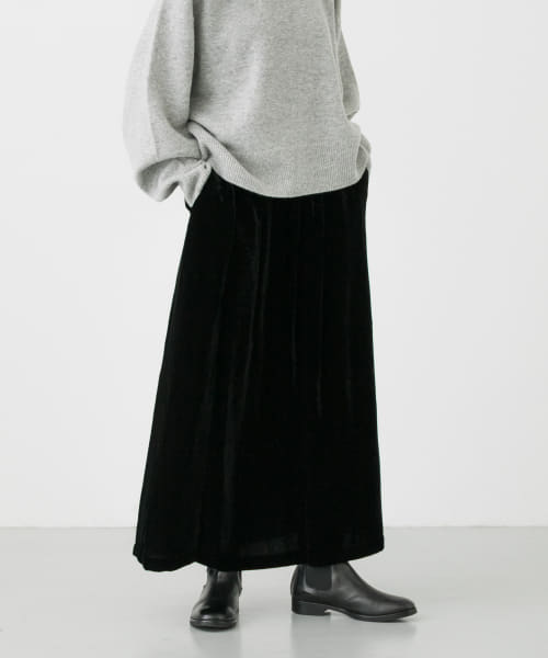 WIRROW　Velvet drawstring skirt
