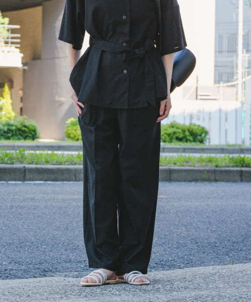 [ITEMS][『セットアップ対応』『洗濯可』リサイクルリネンセンタープレスパンツ]