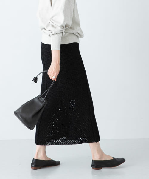 unfil　mesh knit skirt