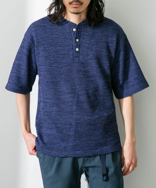 ワッフルヘンリーショートスリーブTシャツ