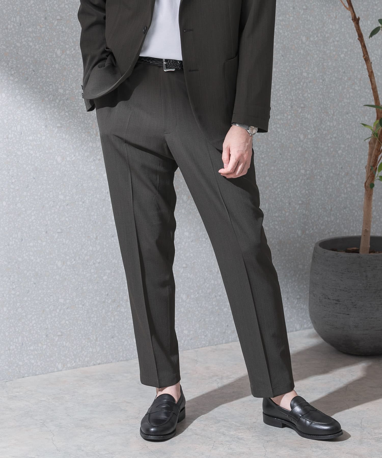 完璧わいふによる 洗濯可/防シワ』LIFE カルゼストレッチ TAILOR STYLE スーツ