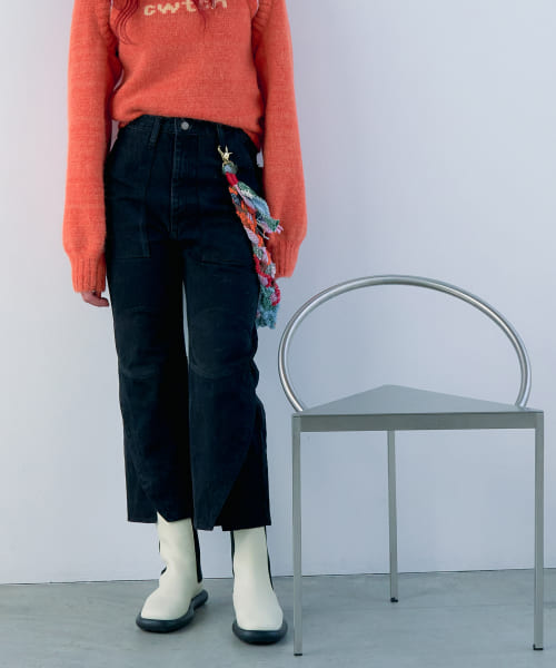 77circa　slit hem painter denim pants