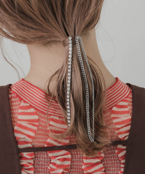 ビジューチェーンヘアカフ