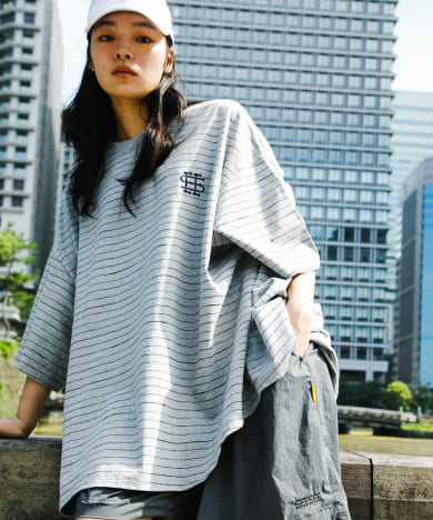 SEE SEE SUPER BIG ROUND SS TEE BASICボーダー[BSM45-24SS-BT02
