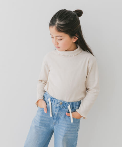 『WEB/一部店舗限定サイズ』メローフリルリブタートルネックTシャツ(KIDS)