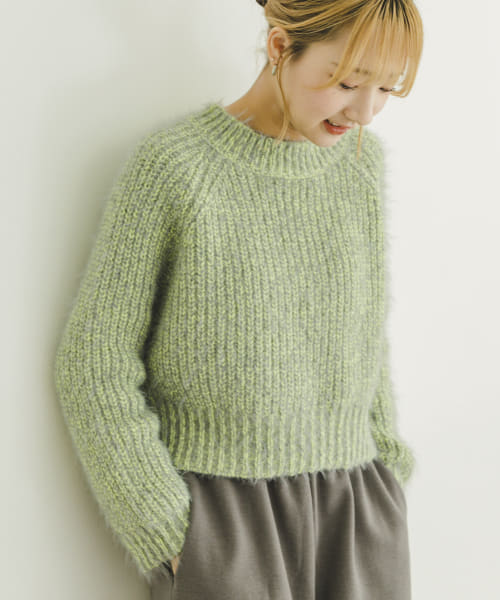ミックスシャギーショートニット
