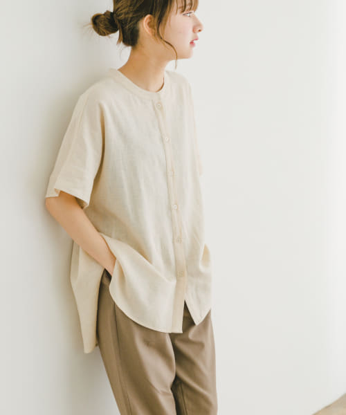 リネンレーヨンフレンチシャツ