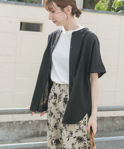 リネンレーヨンフレンチシャツ
