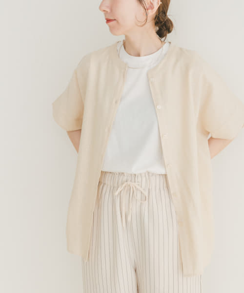 リネンレーヨンフレンチシャツ