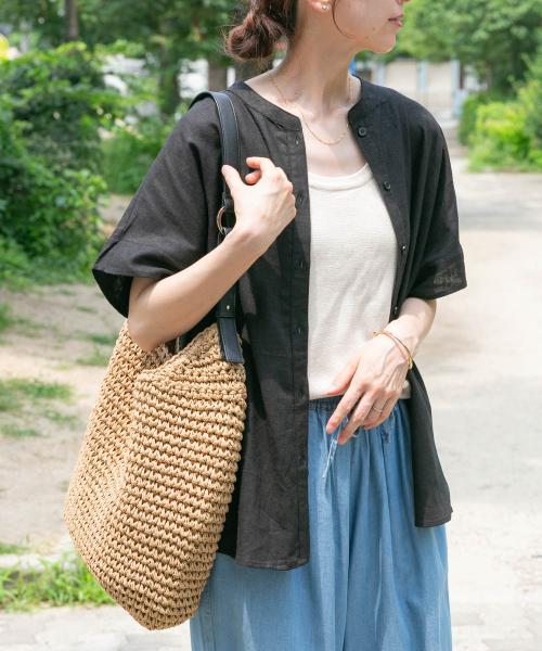 リネンレーヨンフレンチシャツ