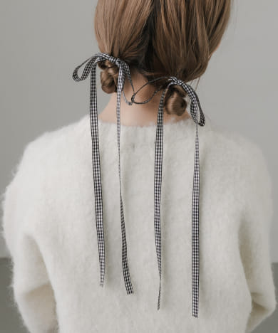【最新入荷】 ギンガムチェックリボン2セットヘアカフ[SMA4-2RC005]｜URBAN 美容液