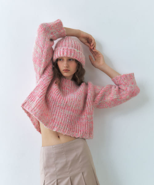 Et demain　candy crop knit - Pink