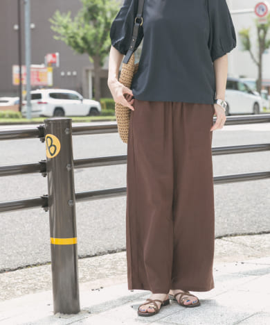 リネンレーヨンシャーリングパンツ