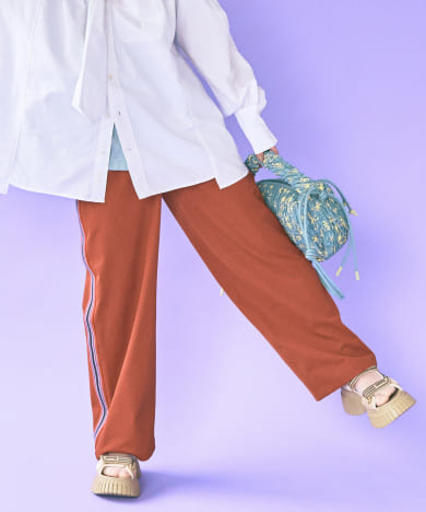 米富繊維　KNIT SIDELINE PANTS-WOMEN