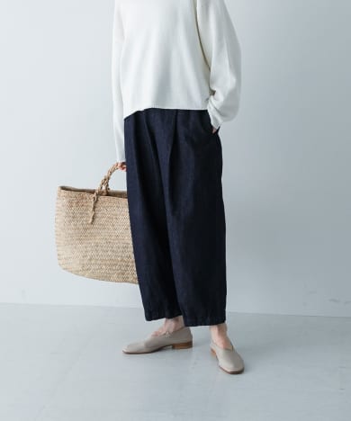 デニムクロップドパンツ