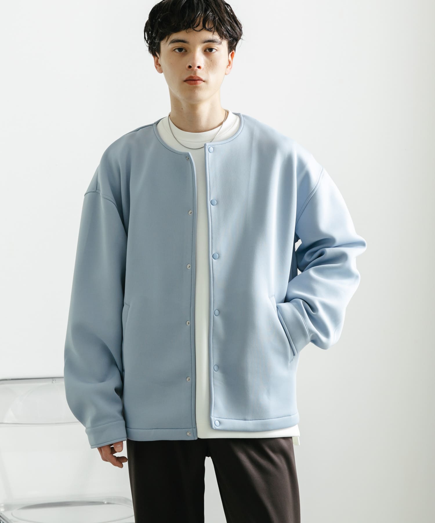 大切な 8分袖 BLUE】カラーステッチワッフル KID タンクトップ M セット ルームウェア・パジャマ